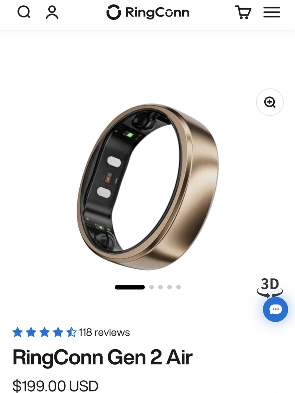 Gen 2 Air Smart Ring - Gold